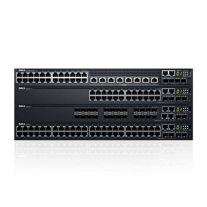Dell EMC N3024EP-ON Switch, 24x 1Gb, 2x SFP+ 10GbE, 2x GbE combo ports, L3, Stacking, IO to PSU air DELL