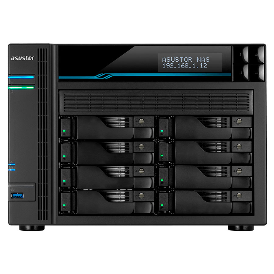 ASUSTOR 8Bay NAS,Intel ATOM C3538 Quad-Core, 8GB DDR4, 10 GbE x 2, 2.5 GbE x 2, USB 3.2 Gen 1 x 2 M.2 Slots ASUSTOR