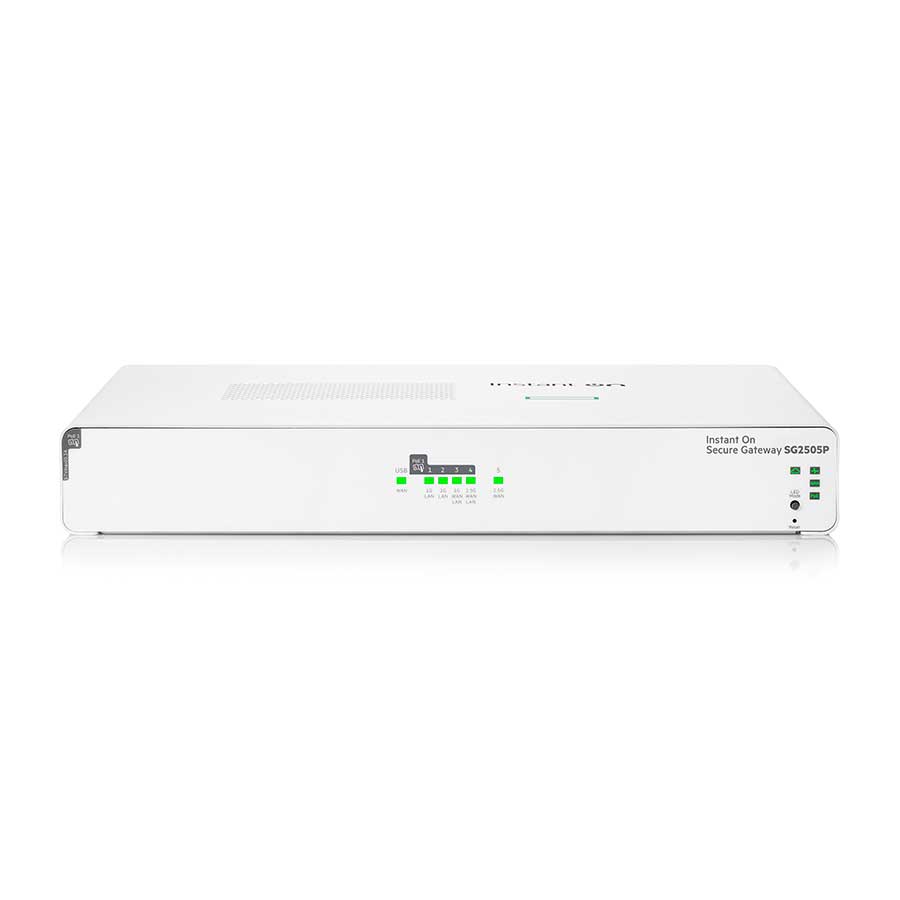 HPE Networking Instant On Secure Gateway 5-port SmartRate 2.5G PoE+ 64W SG2505P HPE
