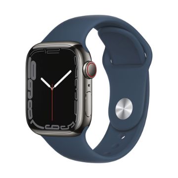 Apple Watch Series 7 GPS + Cellular, 41mm Stainless Steel Case with Sport Band - Regular