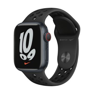 Apple Watch Nike Series 7 GPS + Cellular, 41mm Aluminium Case with Nike Sport Band - Regular